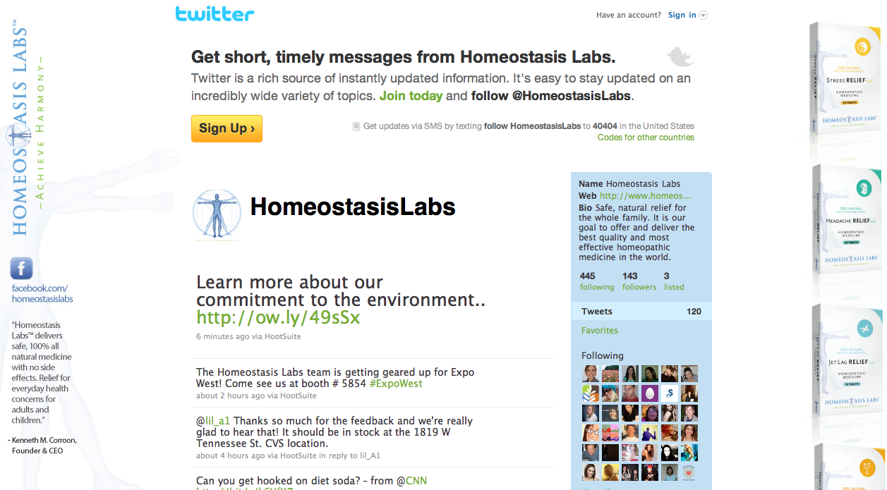Homeostasis Labs Twitter